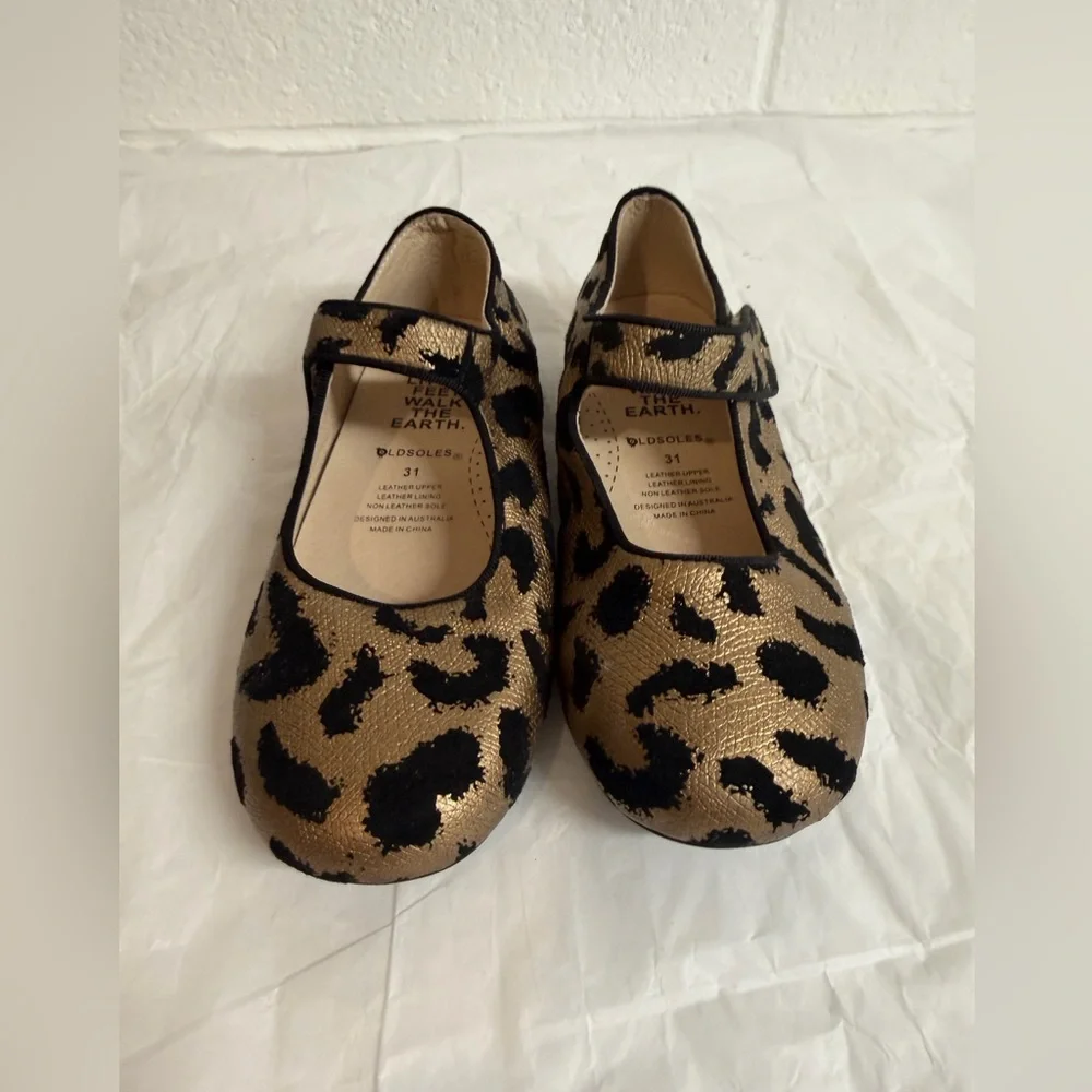 Old Soles Leather Leopard Print Mary Jane Shoes size 13.5